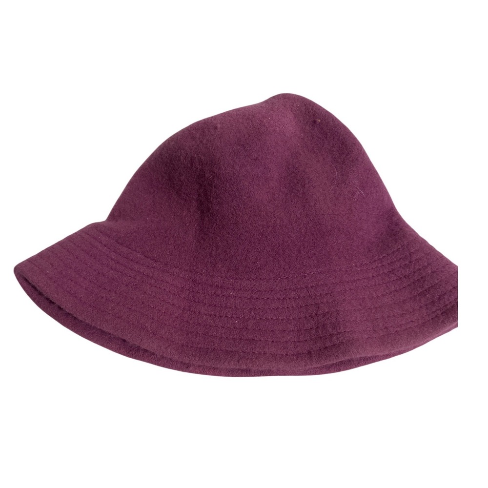 Womens Felt /Wool Bucket Hat Deep Plum Solid‎ Winter Fall Cap